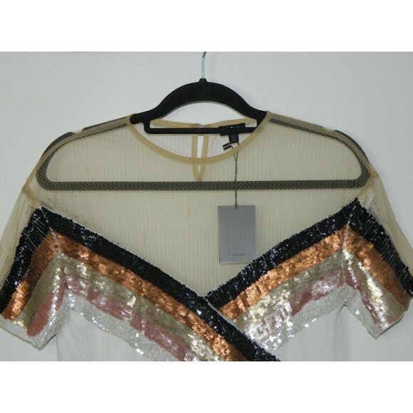 Revolve NBD Dress Size X-Small Sequin Ivory Gold Bronze Sequins Mini Dress - Picture 8 of 14